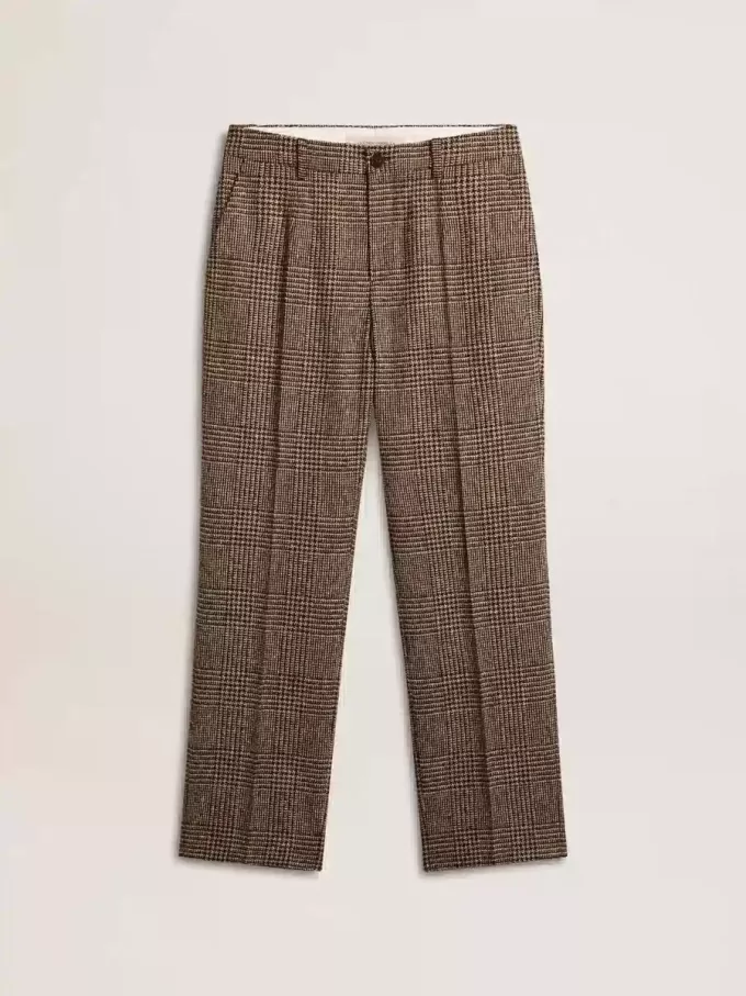 Weiche Herrenhose mit Hahnentrittmuster