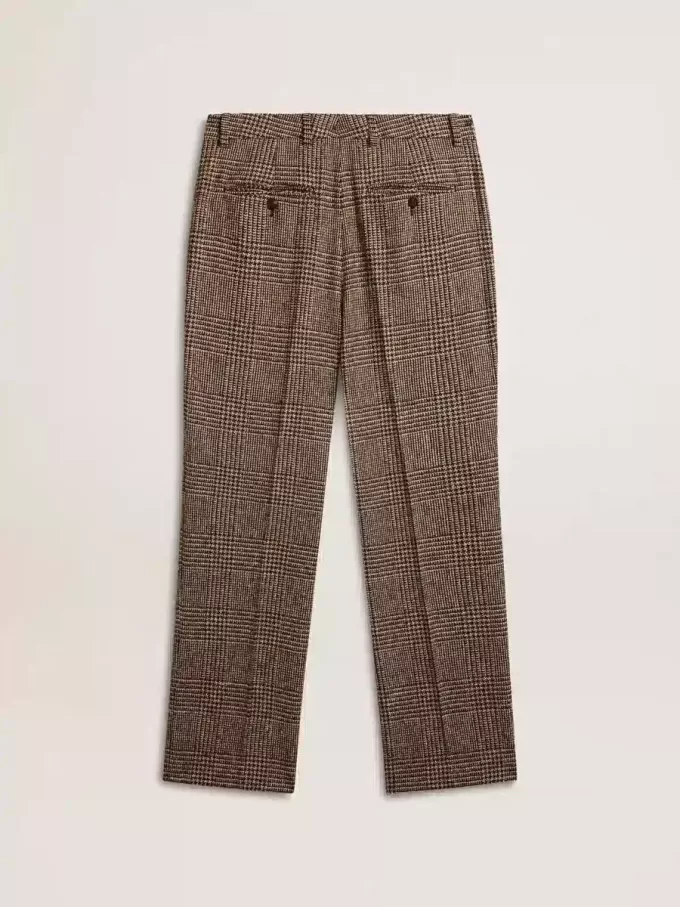 Weiche Herrenhose mit Hahnentrittmuster