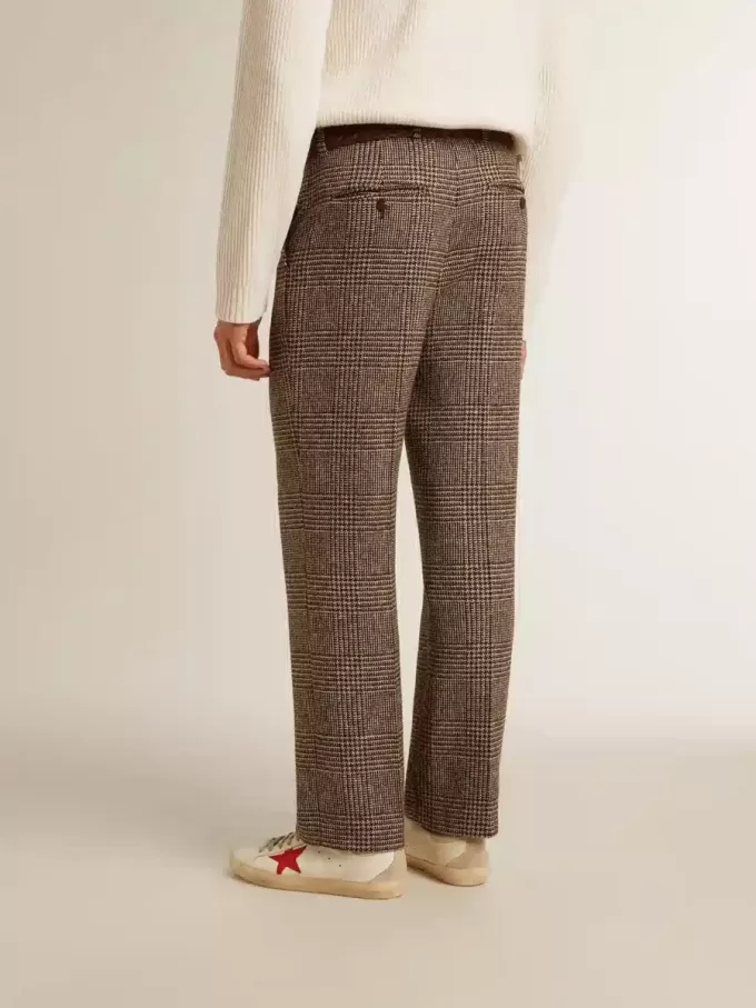 Weiche Herrenhose mit Hahnentrittmuster