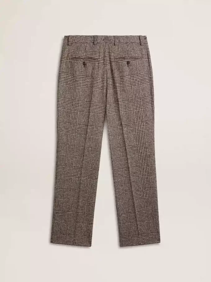 Weiche Herrenhose mit Hahnentrittmuster