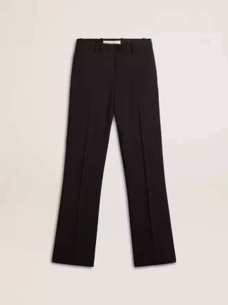 Weiche schwarze Damenhose aus Wollmischung