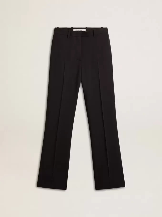 Weiche schwarze Damenhose aus Wollmischung