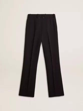 Weiche schwarze Damenhose aus Wollmischung