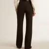 Weiche schwarze Damenhose aus Wollmischung