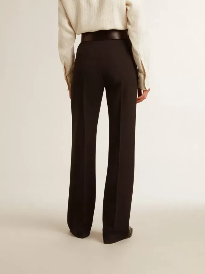 Weiche schwarze Damenhose aus Wollmischung