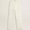 Weiße Jeanshose für Damen mit Perlenstickerei und Kristallen