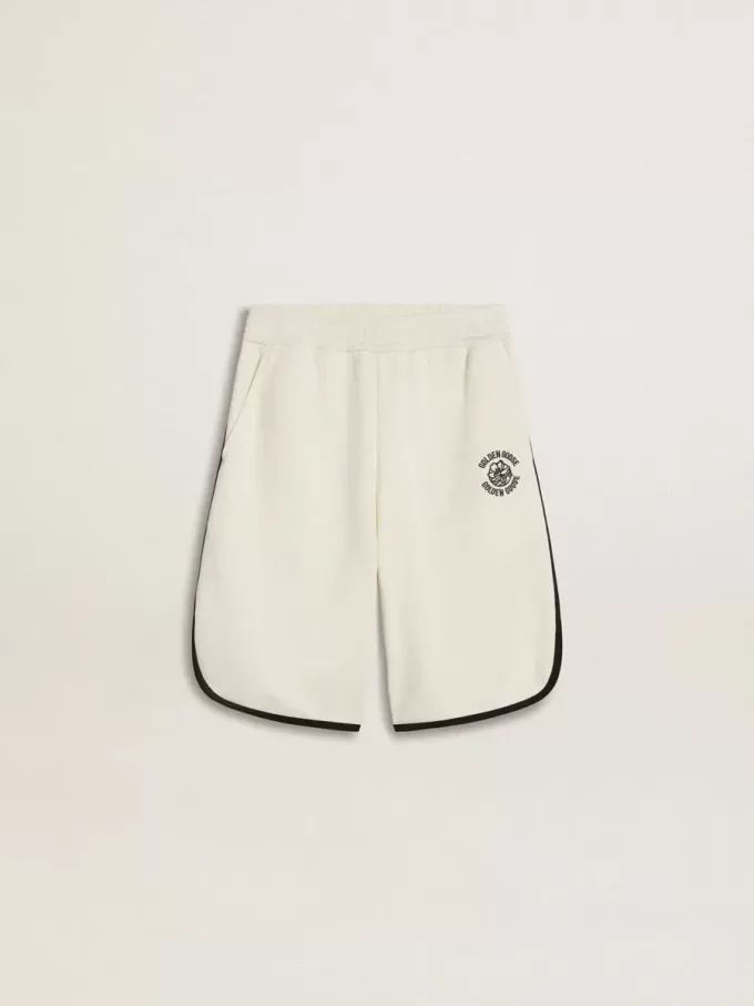 Weiße Shorts für Jungen mit gesticktem Logo Weiße Shorts für Jungen mit gesticktem Logo