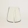 Weiße Shorts für Jungen mit gesticktem Logo Weiße Shorts für Jungen mit gesticktem Logo