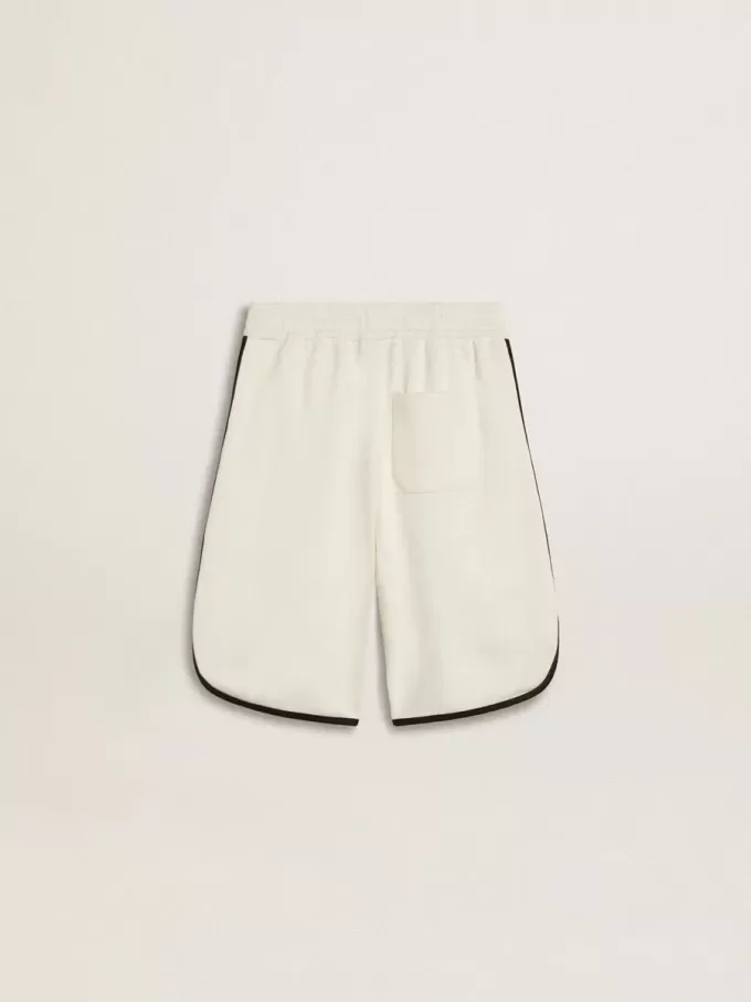 Weiße Shorts für Jungen mit gesticktem Logo Weiße Shorts für Jungen mit gesticktem Logo