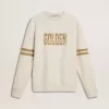 Weißes Baumwoll-Sweatshirt für Herren mit Aufdruck auf der Vorderseite
