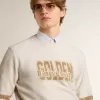 Weißes Baumwoll-Sweatshirt für Herren mit Aufdruck auf der Vorderseite