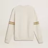 Weißes Baumwoll-Sweatshirt für Herren mit Aufdruck auf der Vorderseite