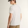 Weißes Baumwoll-T-Shirt für Herren mit grünem Aufdruck