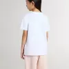 Weißes Baumwoll-T-Shirt für Kinder mit silbernem Aufdruck