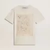 Weißes Damen-T-Shirt mit Blumenprint