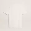 Weißes Damen-T-Shirt mit schwarzem Aufdruck auf der Brust