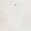 Weißes Damen-T-Shirt mit silbernem Glitzerlogo und Stern Weißes Damen-T-Shirt mit silbernem Glitzerlogo und Stern
