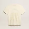 Weißes Herren-T-Shirt aus Baumwolle mit Print auf der Vorderseite Weißes Herren-T-Shirt aus Baumwolle mit Print auf der Vorderseite