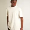 Weißes Herren-T-Shirt mit Distressed-Effekt