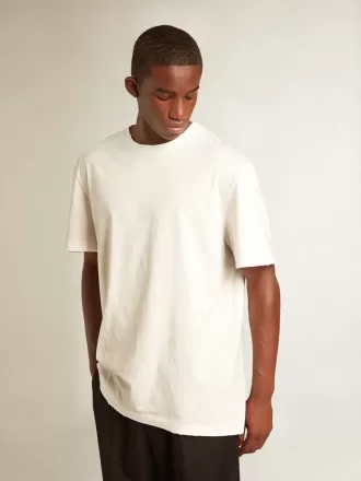 Weißes Herren-T-Shirt mit Distressed-Effekt