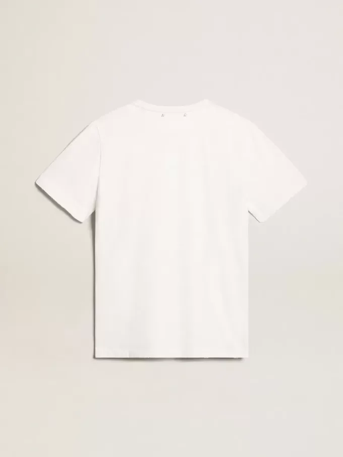 Weißes Herren-T-Shirt mit Distressed-Effekt