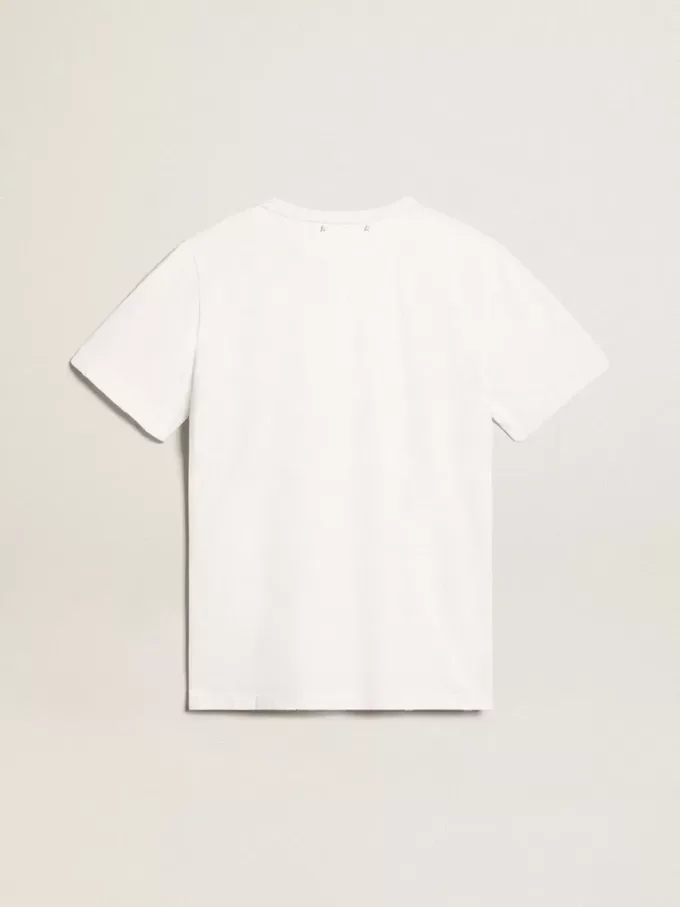 Weißes Herren-T-Shirt mit Distressed-Effekt
