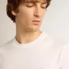 Weißes Herren-T-Shirt mit silbernem Glitzerstern auf der Vorderseite