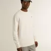 Weißes Sweatshirt für Herren aus Baumwolle mit Aufdruck auf der Rückseite