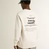 Weißes Sweatshirt für Herren aus Baumwolle mit Aufdruck auf der Rückseite