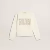Weißes Sweatshirt für Mädchen mit mehrfarbiger „Golden”-Schrift auf der Vorderseite
