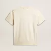 Weißes T-Shirt für Herren aus Baumwolle mit Golddruck Weißes T-Shirt für Herren aus Baumwolle mit Golddruck