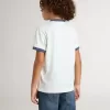 Weißes T-Shirt für Jungen mit blauem Aufdruck Weißes T-Shirt für Jungen mit blauem Aufdruck