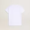 Weißes T-Shirt für Mädchen mit rosa Glitzer und goldener Schrift Weißes T-Shirt für Mädchen mit rosa Glitzer und goldener Schrift