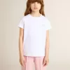 Weißes und silbernes T-Shirt mit Logo und Maxi-Stern in silbernem Glitzer Weißes und silbernes T-Shirt mit Logo und Maxi-Stern in silbernem Glitzer