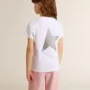 Weißes und silbernes T-Shirt mit Logo und Maxi-Stern in silbernem Glitzer Weißes und silbernes T-Shirt mit Logo und Maxi-Stern in silbernem Glitzer