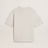 Weißes Unisex-T-Shirt mit mediterranem Print und goldenem Pescheria-Patch auf dem Ärmel