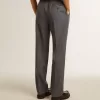 Weite Damenhose aus babyblauer Wolle Weite Damenhose aus babyblauer Wolle