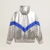 Windjacke für Damen aus silbernem Funktionsmaterial Windjacke für Damen aus silbernem Funktionsmaterial