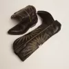 Wish Star Damenstiefel aus schwarzem Leder mit platinlaminiertem Leder-Stern-Einsatz