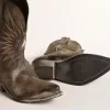 Wish Star Damenstiefel aus schwarzem Leder mit silbernem Stern