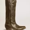 Wish Star Damenstiefel aus schwarzem Leder mit Sternstickerei Wish Star Damenstiefel aus schwarzem Leder mit Sternstickerei