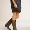 Wish Star Damenstiefel aus schwarzem Leder mit Sternstickerei Wish Star Damenstiefel aus schwarzem Leder mit Sternstickerei