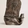 Wish Star Herrenstiefel aus schwarzem Leder mit silbernem Stern