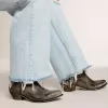 Wish Star Herrenstiefel aus schwarzem Leder mit silbernem Stern
