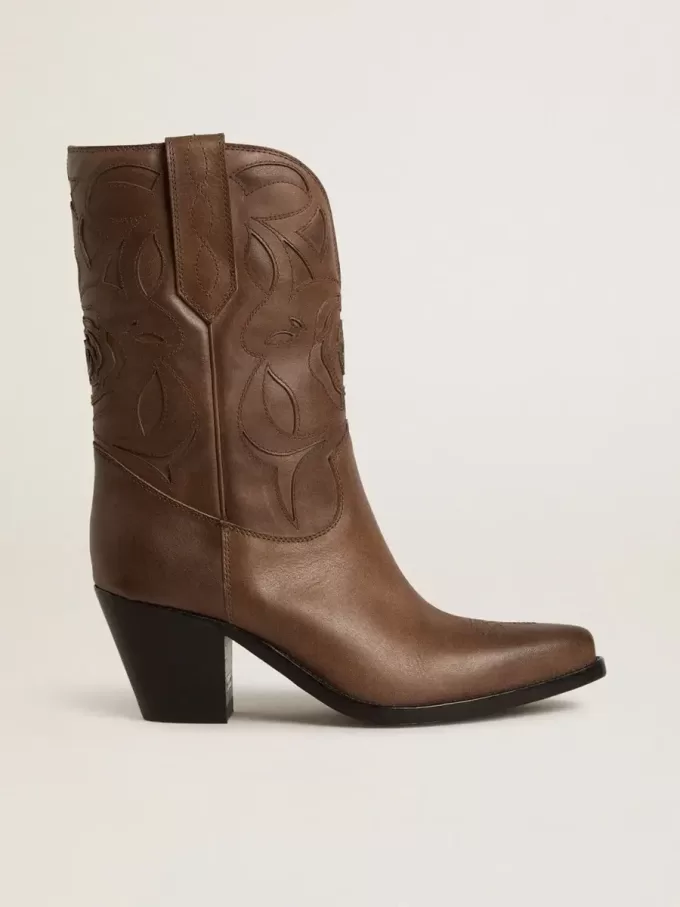 Wish Star Stiefel aus taubengrauem Leder mit Ton-in-Ton-Einlagen Wish Star Stiefel aus taubengrauem Leder mit Ton-in-Ton-Einlagen