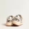 Young Ball Star in Glitzer mit silbermetallischer Lederferse Young Ball Star in Glitzer mit silbermetallischer Lederferse
