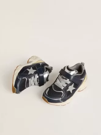 Young Lightstar aus blauem Leder und Mesh mit grauem Lederstern