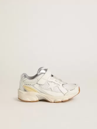 Young Lightstar aus weißem Leder und Mesh mit weißem Lederstern