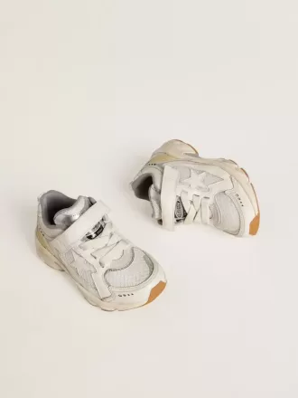 Young Lightstar aus weißem Leder und Mesh mit weißem Lederstern