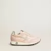 Young Marathon aus rosa Nylon mit aufgedrucktem Stern und Fersenlasche aus Leder